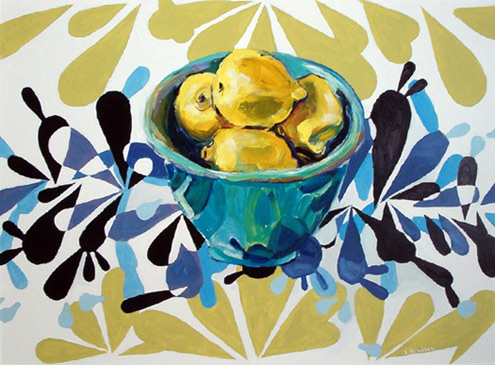 leah bradley still life oil painting lemons splash