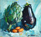 A Gathering; Artichoke, Eggplant and Kumquats